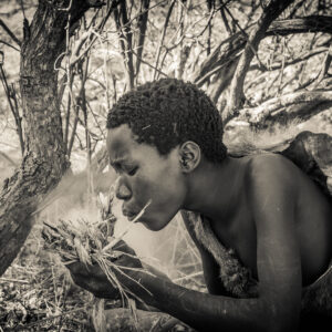 Traditional fire-making demonstration on the San Bushman walk near Windhoek (illustrative destination photo)