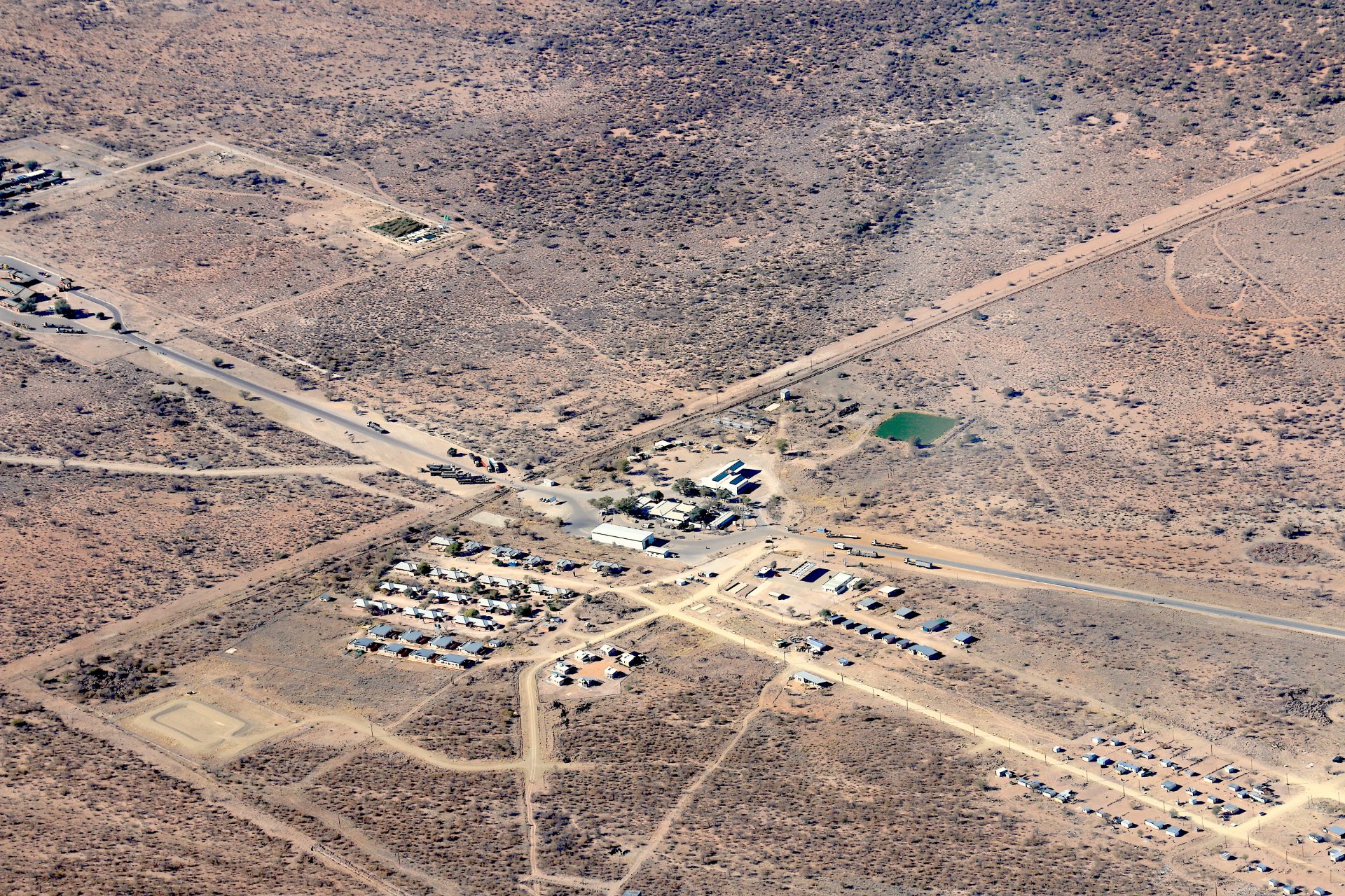 The Buitepos border post on the Trans-Kalahari Highway, Namibia's border crossing with Botswana
