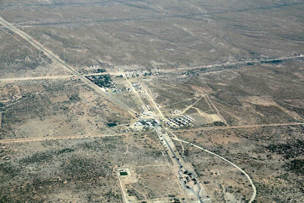 The Buitepos border area on the Trans-Kalahari Highway, eastern Namibia