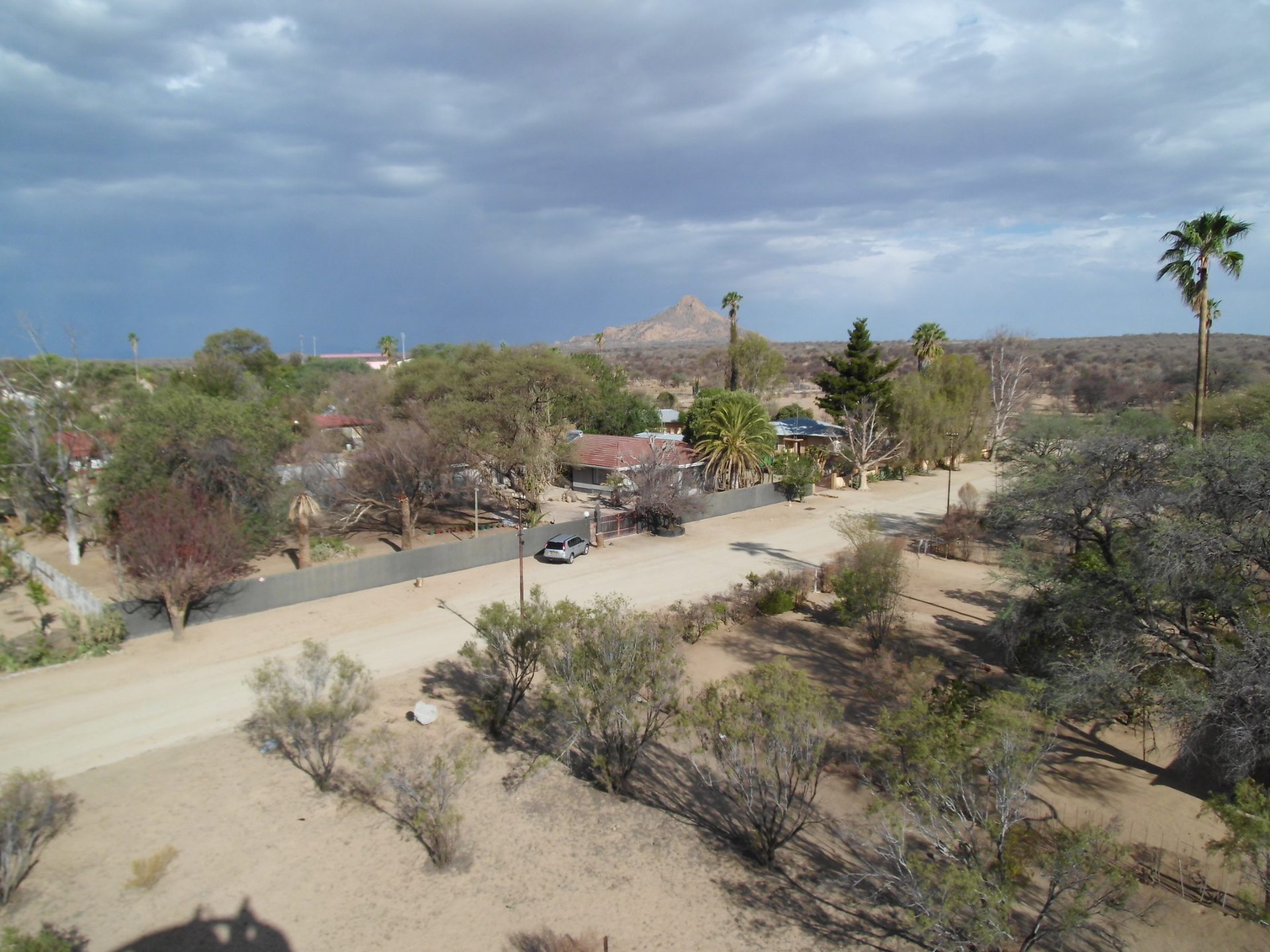 The historic Franke Tower, a colonial-era fort building in Omaruru, Namibia