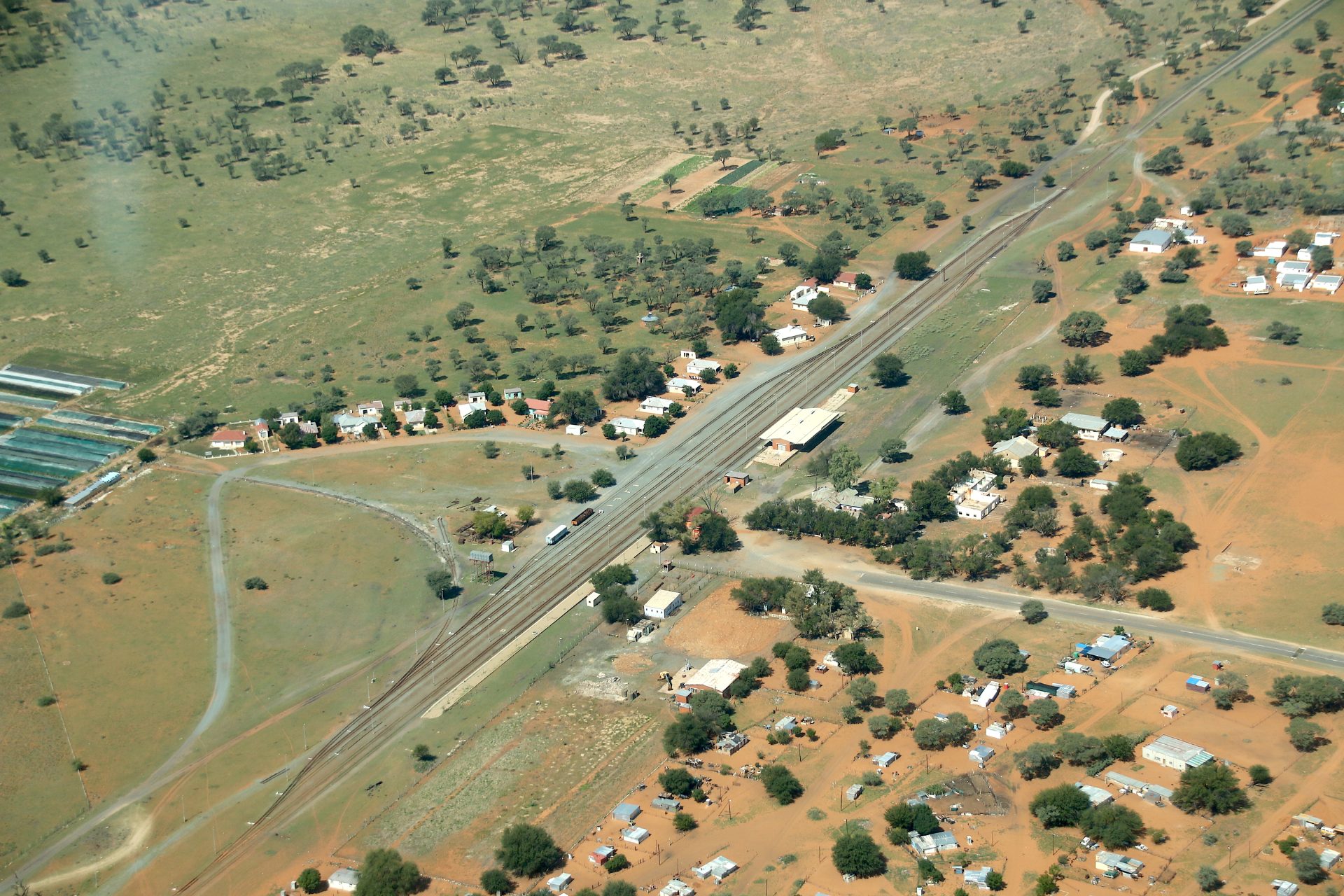 The historic railway station building in Rehoboth, Namibia