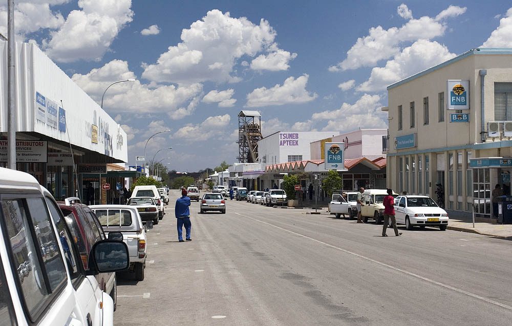 Main Street in the town of Tsumeb, Namibia
