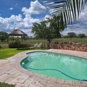 Farmstay at Buschberg self-catering: swimming pool in the farm garden