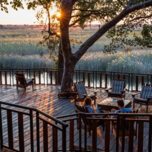 Namushasha River Campsite: riverside deck seating