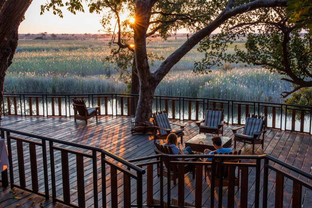 Namushasha River Campsite: riverside deck seating