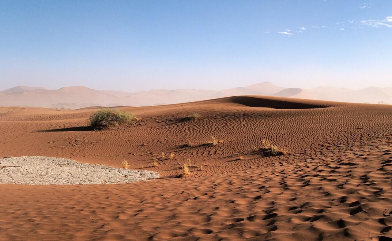 Sand dunes near Sossusvlei, representative of Namibia accommodation destinations