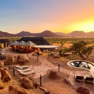 Twyfelfontein Adventure Camp: aerial view of the camp