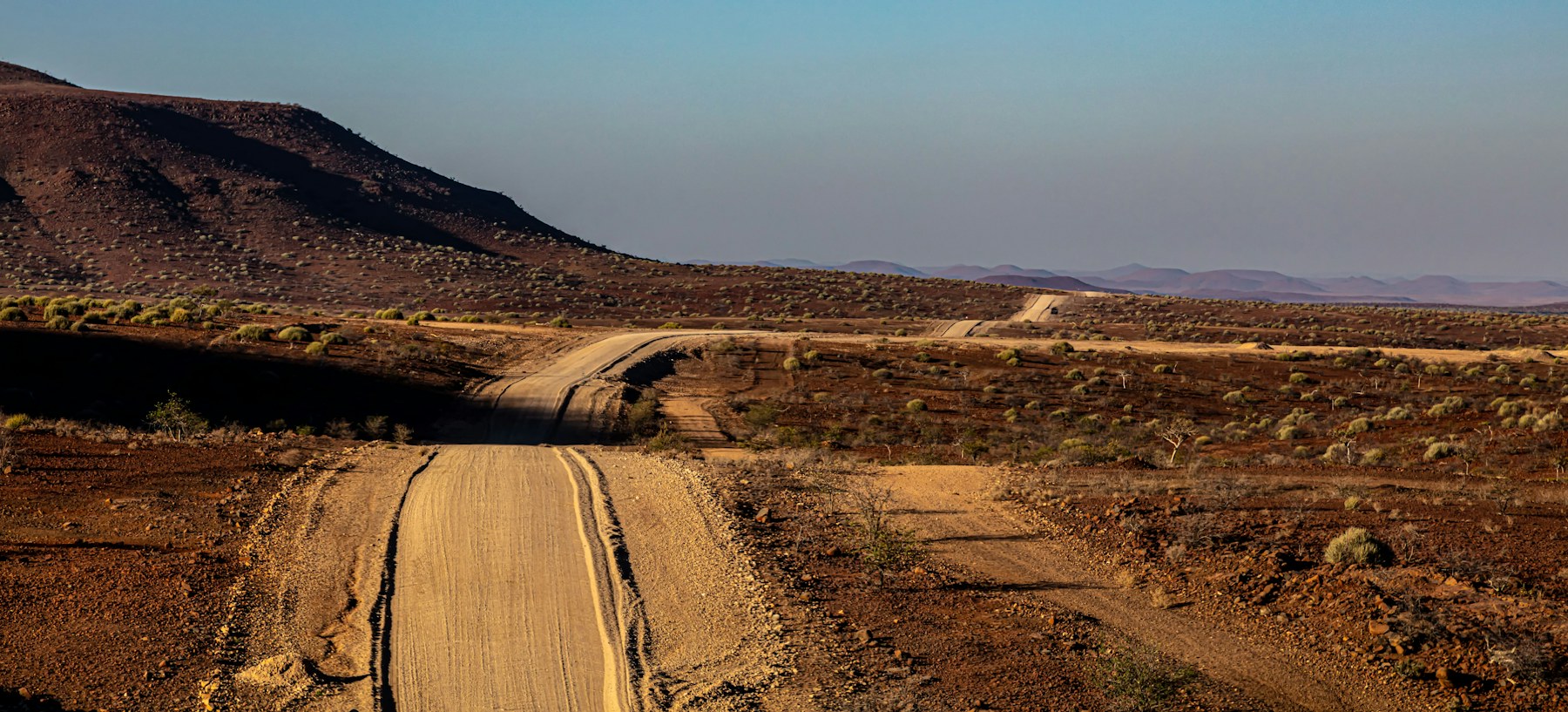 Namibia road classifications represented by a long gravel road