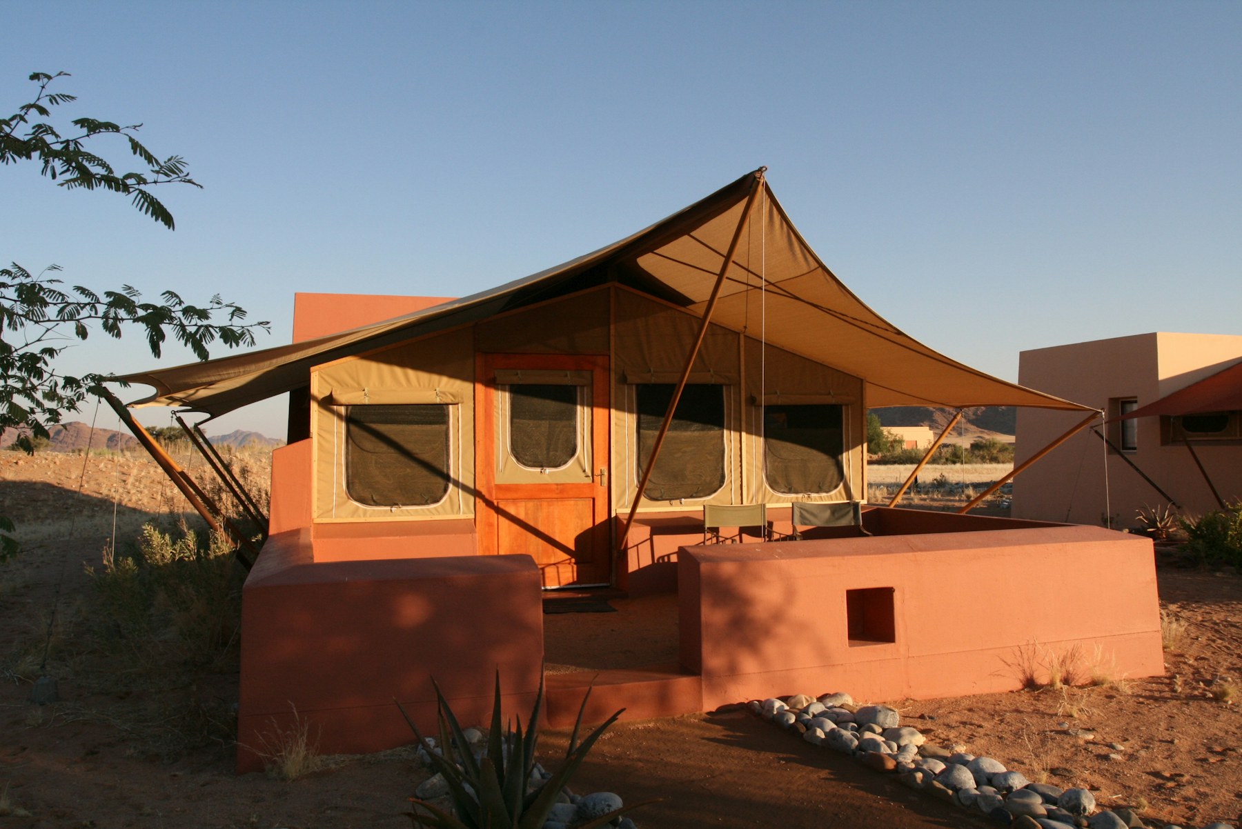 Namibia public campsites represented by a desert tent