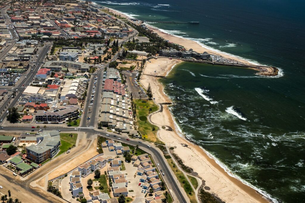 Swakopmund visit with an aerial view of the Atlantic coast